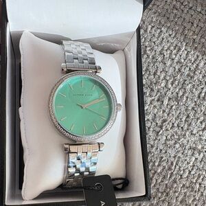 Alfred Sung Women’s Silver Stainless Steel Watch with Mint Green Dial